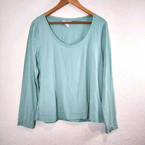 Athleta T-shirt Women's L Longsleeve teal Scoop Neck With Ease